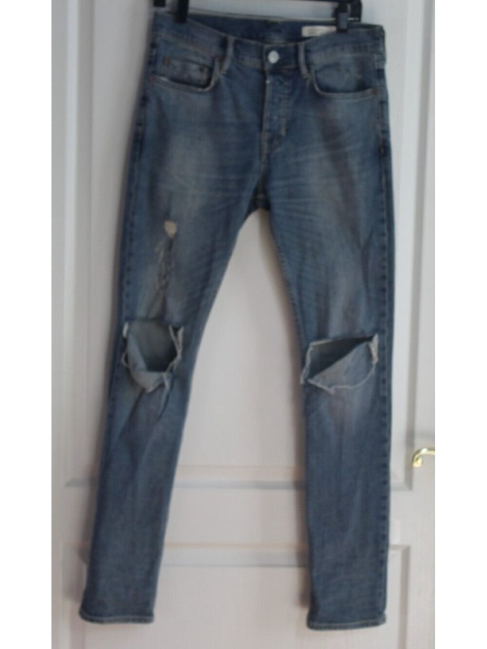 AllSaints Cigarette Distressed Medium Wash Jeans Size W30